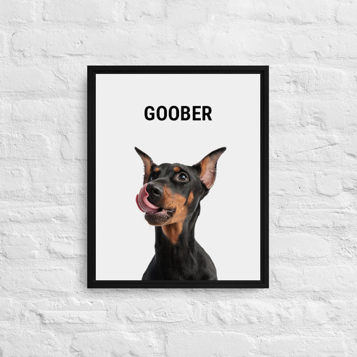 Personalized Doberman Framed Canvas Print