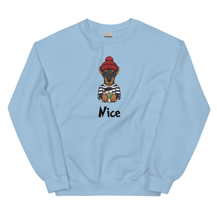 "Nice Doberman" Holiday Sweatshirt