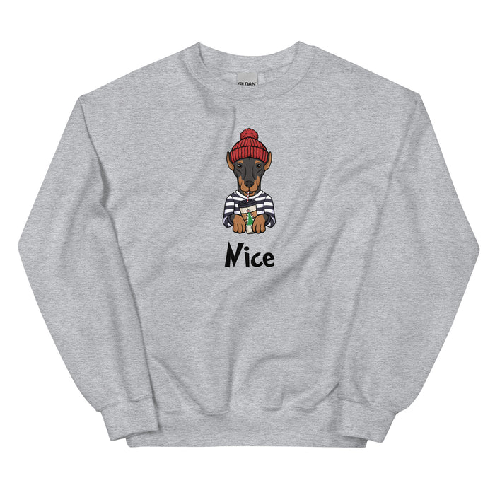 "Nice Doberman" Holiday Sweatshirt